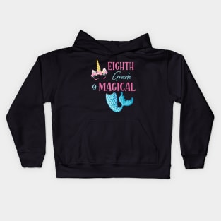 Flowers Unicorn Mermaid Eighth Grade Magical Student Teacher Kids Hoodie